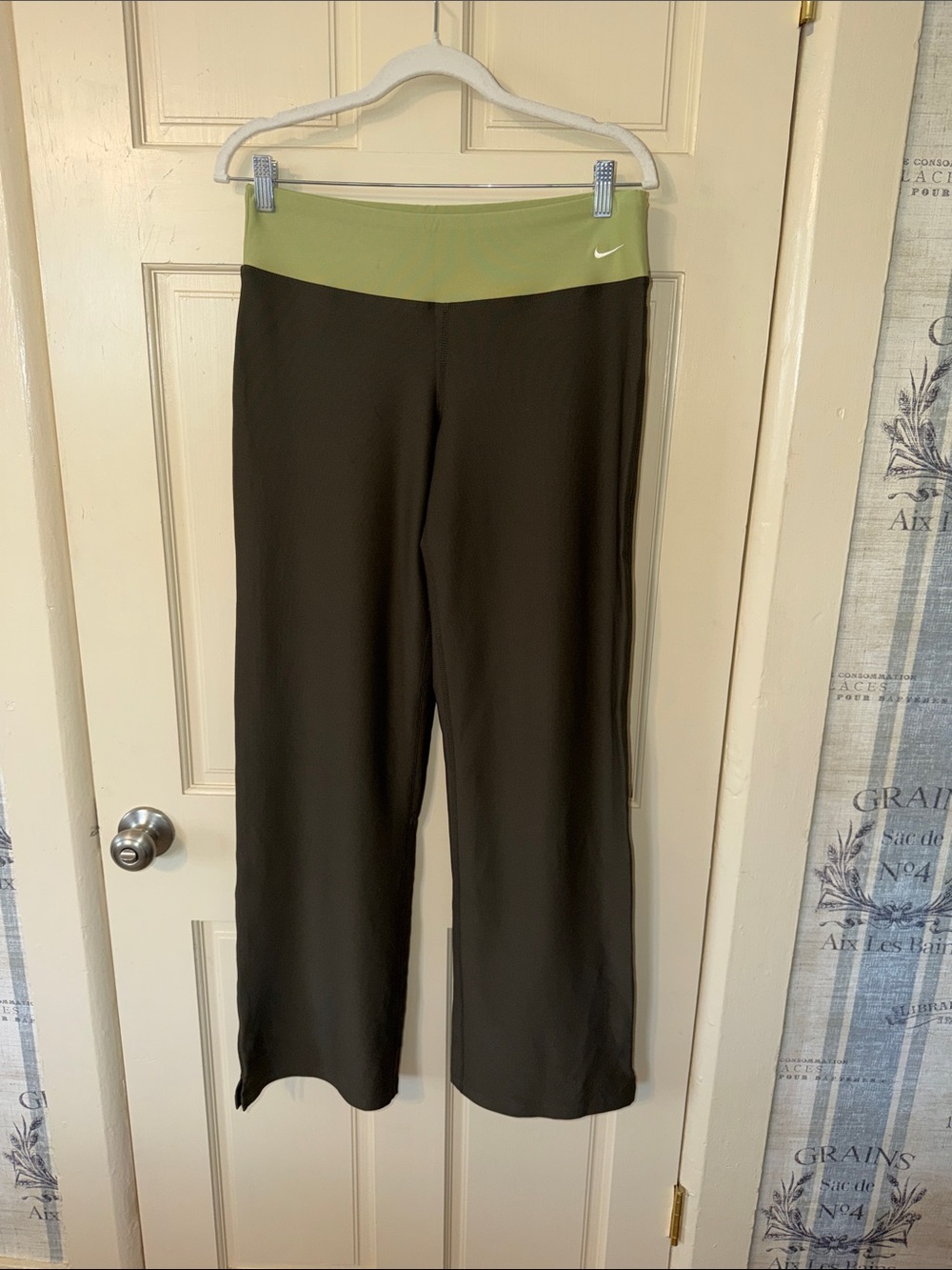 Nike Women's Black Jogger Pants with Olive Waistband